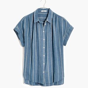 Madewell Central Shirt in Caspian Stripe Size L